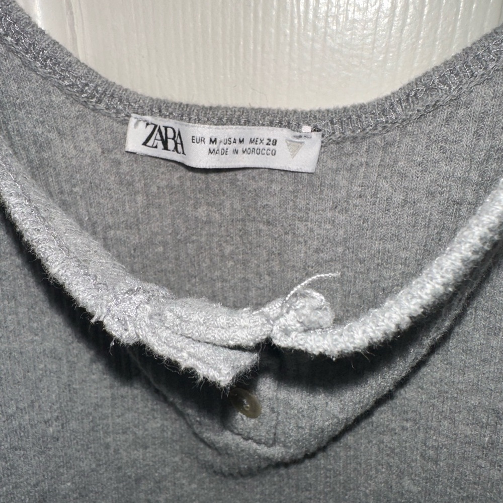 Zara Light Gray Knit Bodysuit - Picture 3 of 3